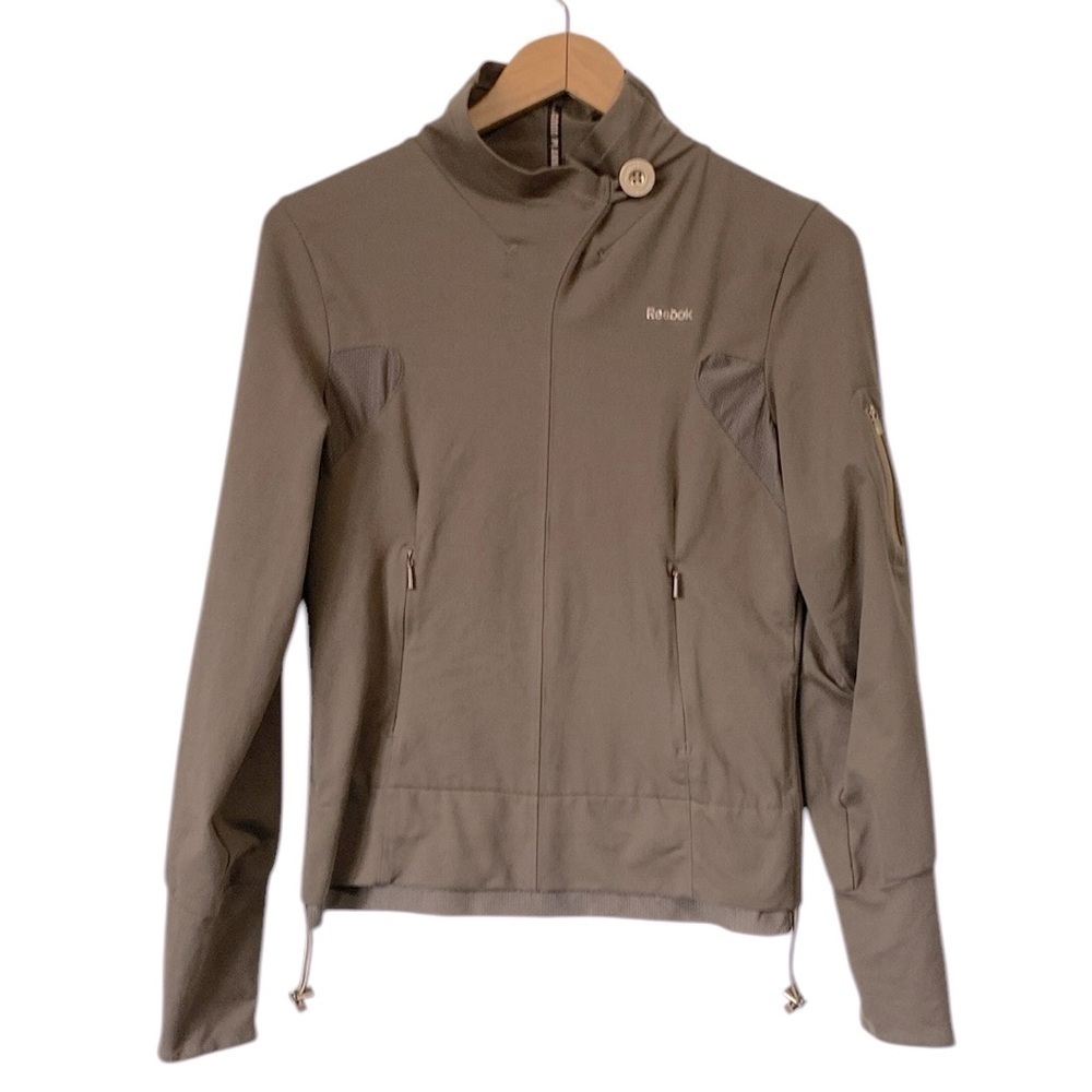 Reebok Women's brown long sleeve fitted athletic Top size small